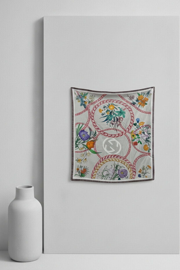 Patterned Double-Sided Twill Silk Scarf - 2