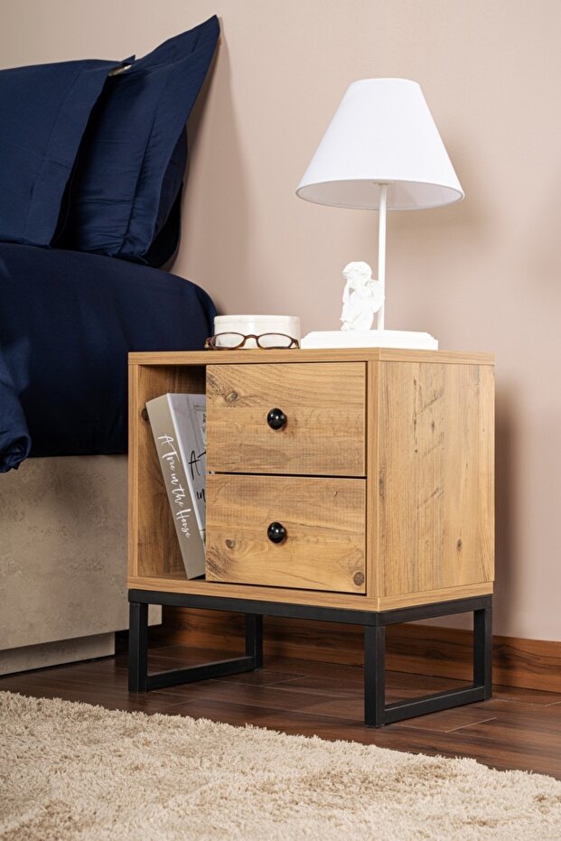 Glimmer Bedside Table Dark Green - 1