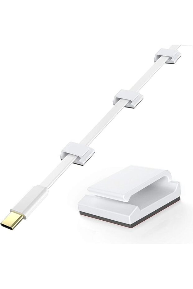 100 PCS Ethernet Cable Clips Adhesive, Flat Wire Clips for Cable Management, Network Cord Holders, W