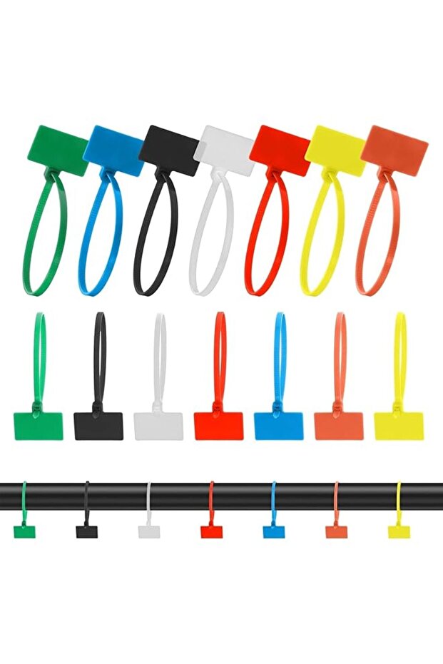 Cable Zip Tie with Tag 100 Pcs Wire Zip Ties with Label Self-Locking Plastic Nylon Cable Ties with W