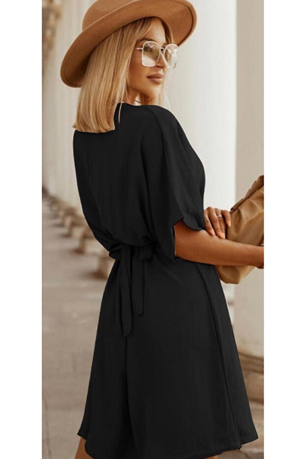 Μίνι μαύρο φόρεμα Lora - 3