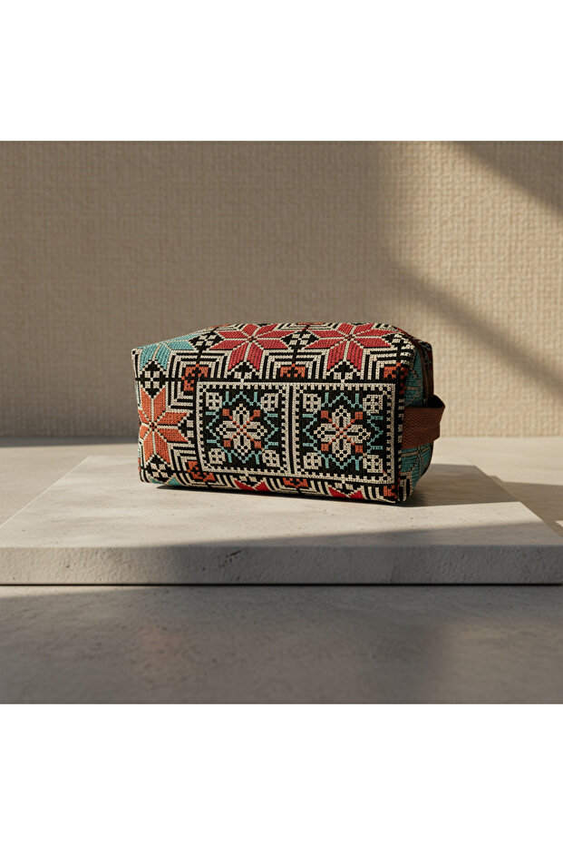 Multi-Use Cosmetic & Personal Storage Bag with Palestinian Embroidery