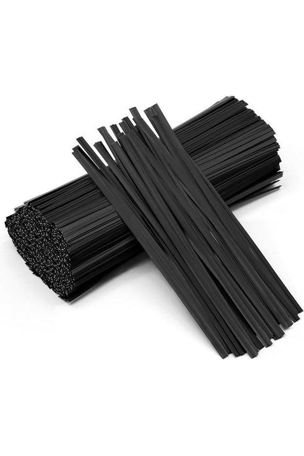 1000 Pcs 5" Twist Ties for Bags - Cable Ties, Bread Ties, Reusable Black Plastic Coated Heavy Duty W