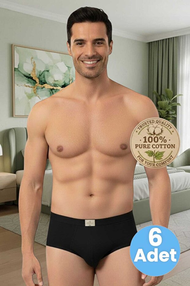 Men's 100% Cotton 6-Piece Combed Cotton Briefs