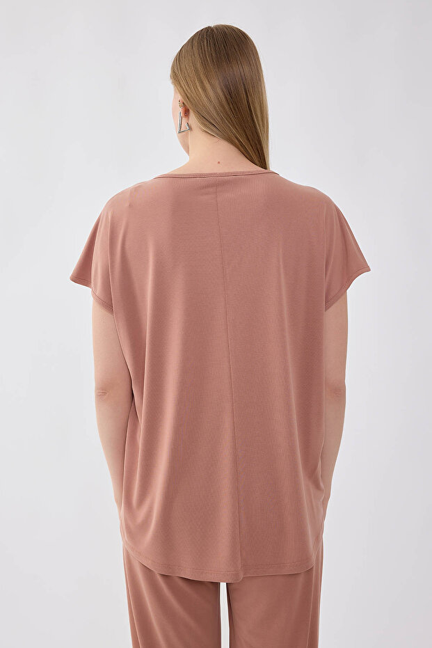 V-neck long back blouse - 5