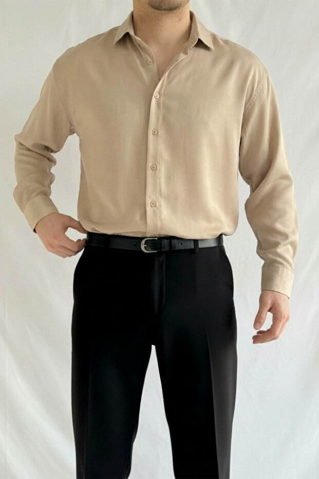 Old Money High Quality Modal Fabric Shirt Cream