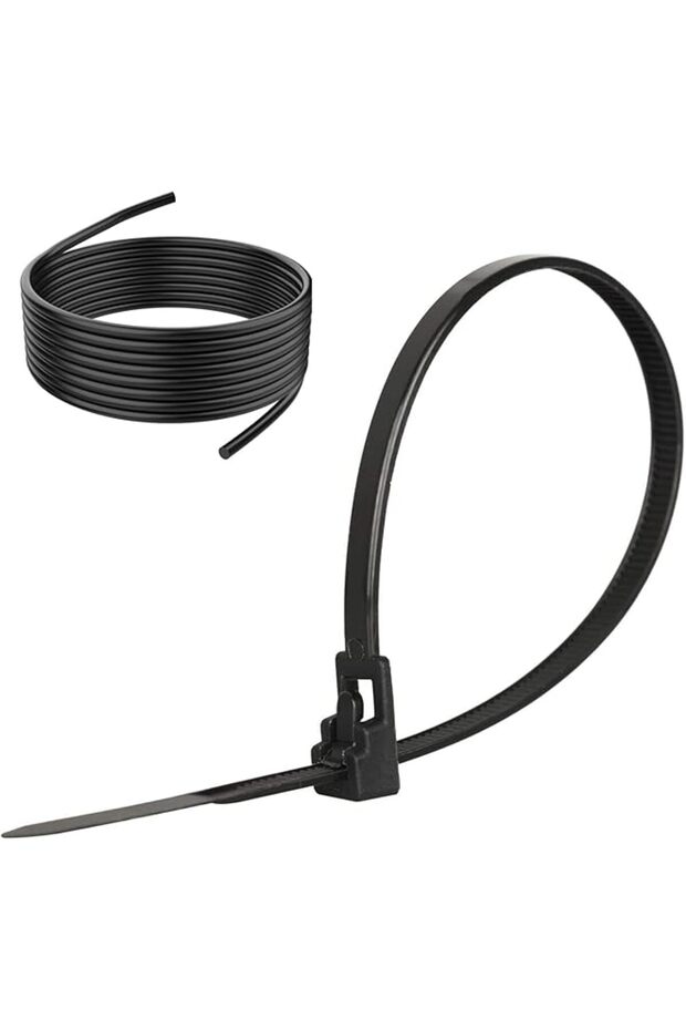 100pcs Releasable Cable Ties, 8 Inch Heavy Duty Reusable Nylon Straps for Home, Office & Garden Orga