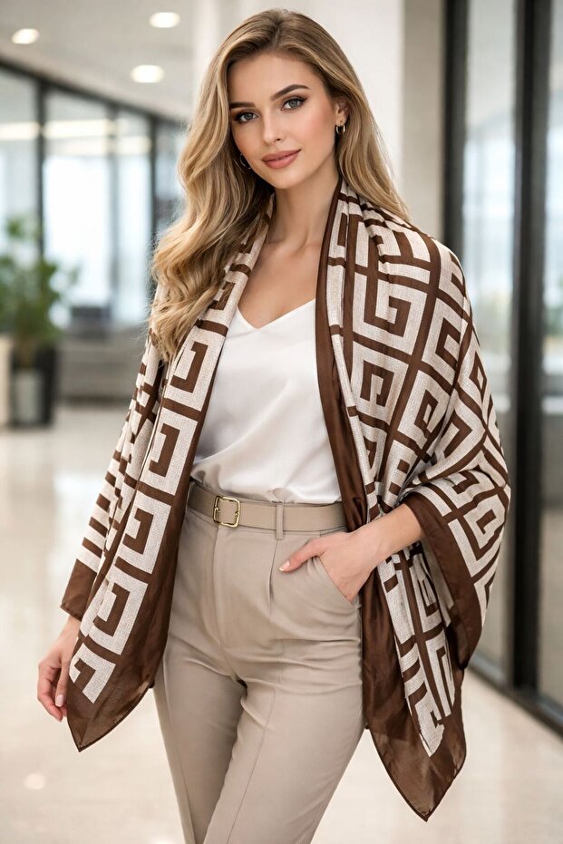 Sal14 Patterned Women's Shawl 180X90 cm