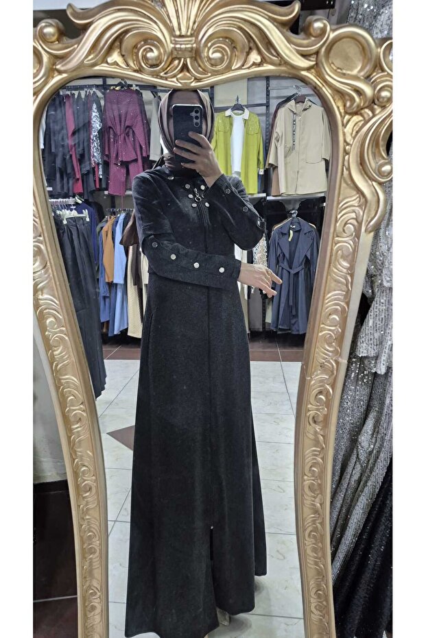 Fermuarlı cepli ferace - 2