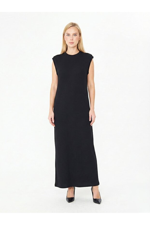 Sıfır Kollu Ribana Elbise - 4