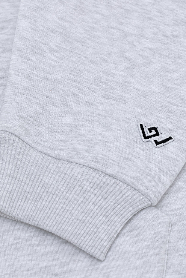 GRAY gri basic oversized hoodie sweatshirt - 4