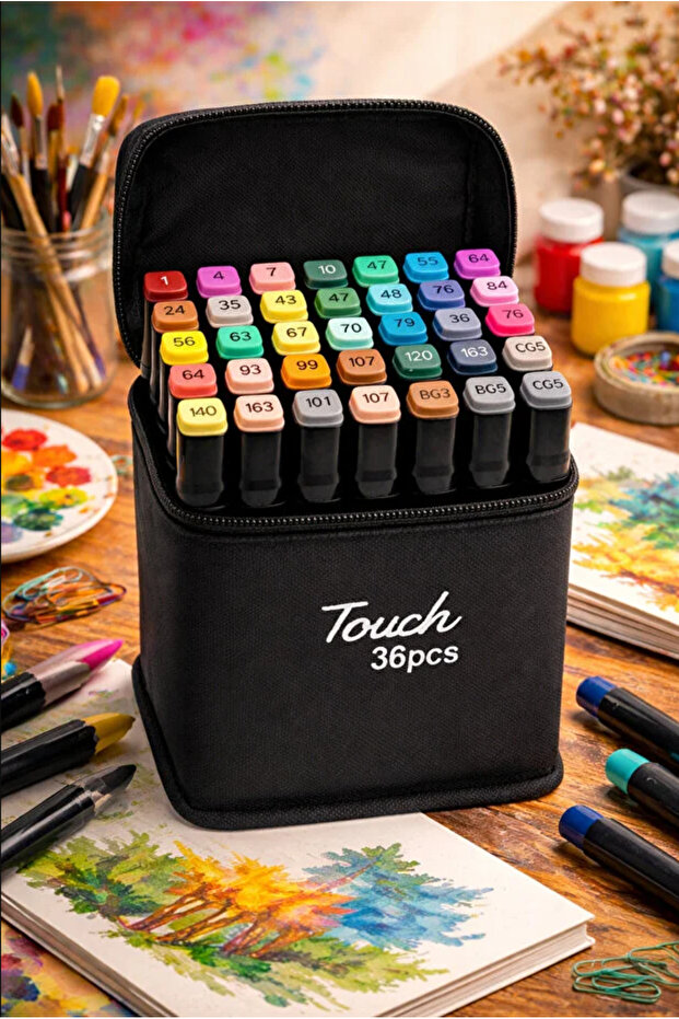 Pencraft 36-Piece Professional Marker Paint Pen Set with Bag
