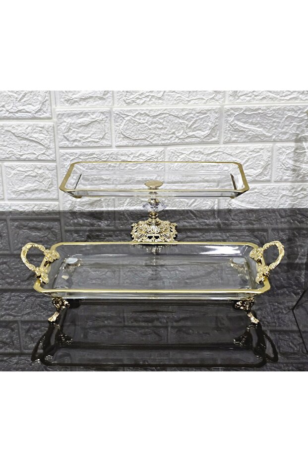 2-Piece Cast Iron Stand with Feet and Handle | Cake-Cookie-Dessert-Serving Plate