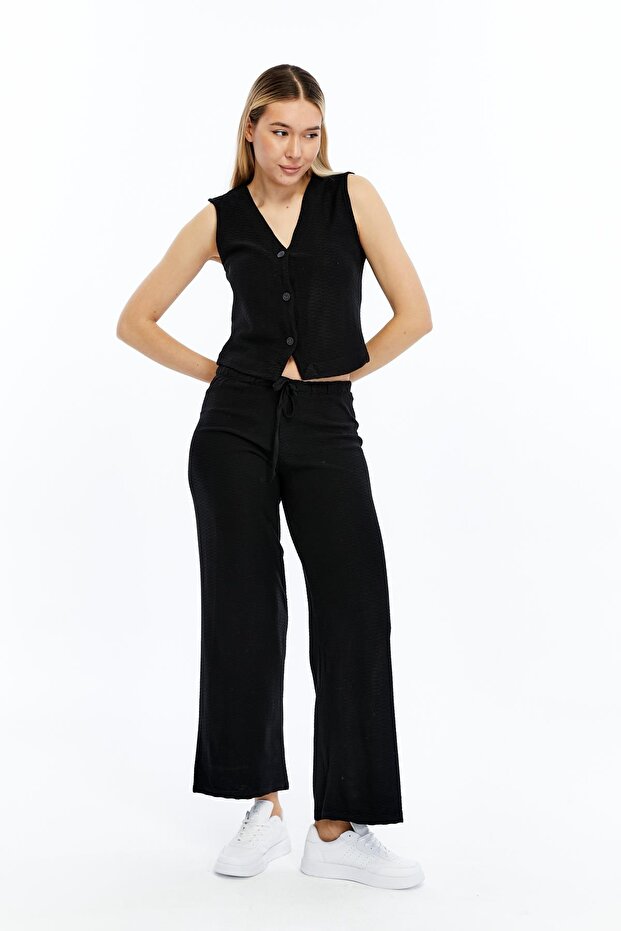 Kadın Kolsuz Triko Takım - 3