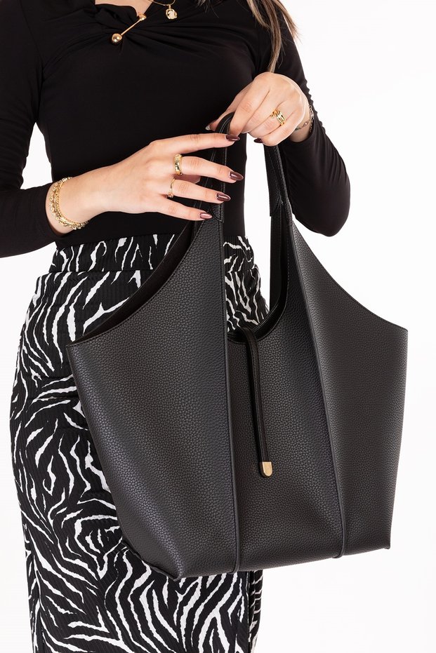 Women's Daily Large Bag with a Puppy Bag Inside Ars.1255 Black