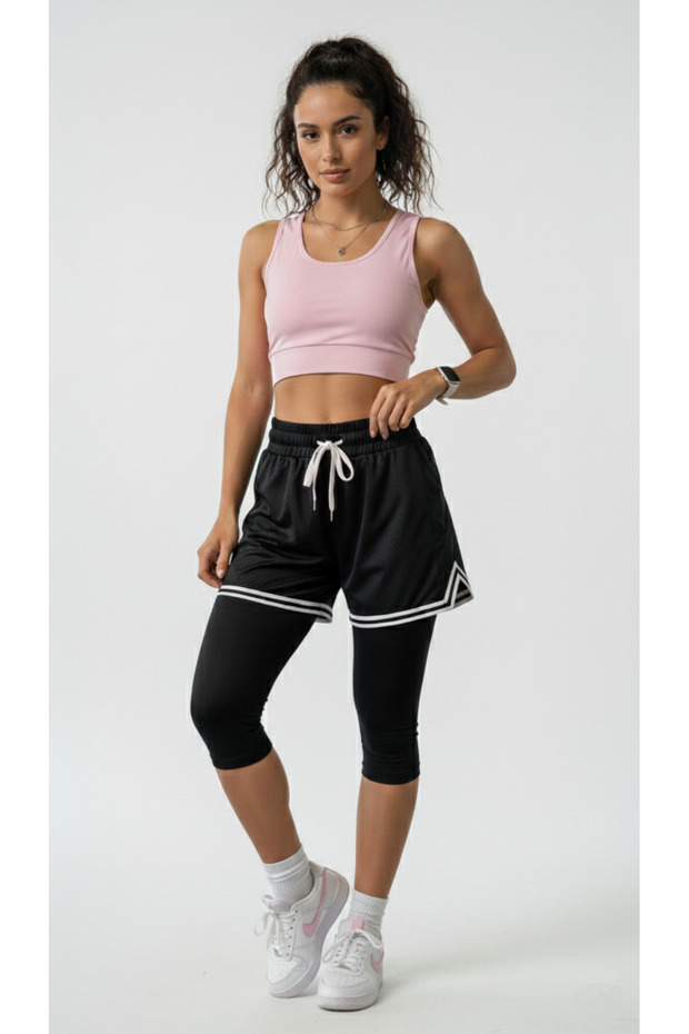 Kadın Pembe Basic Crop - 1