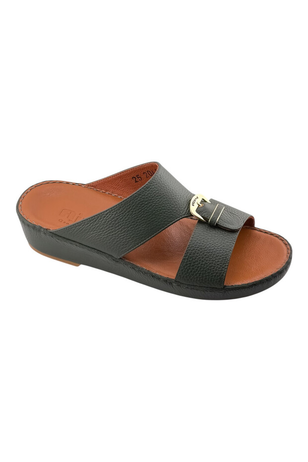 AET Arabic Sandals For Men | Outdoor Mens Slippers | Open Toe | Full Genuine Leather With Buckle
