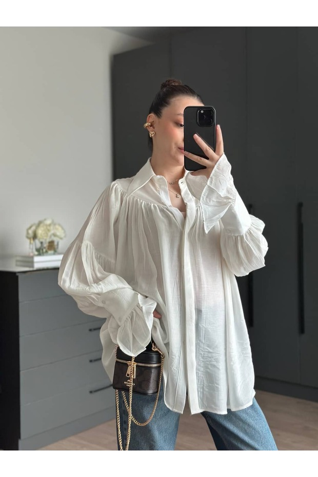 SHIRT WITH RIFFLE SLEEVES