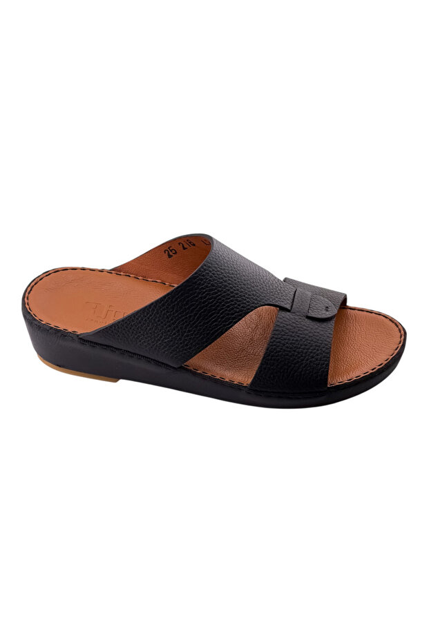 AET Arabic Sandals For Men | Outdoor Mens Slippers | Open Toe | Full Genuine Leather With Buckle