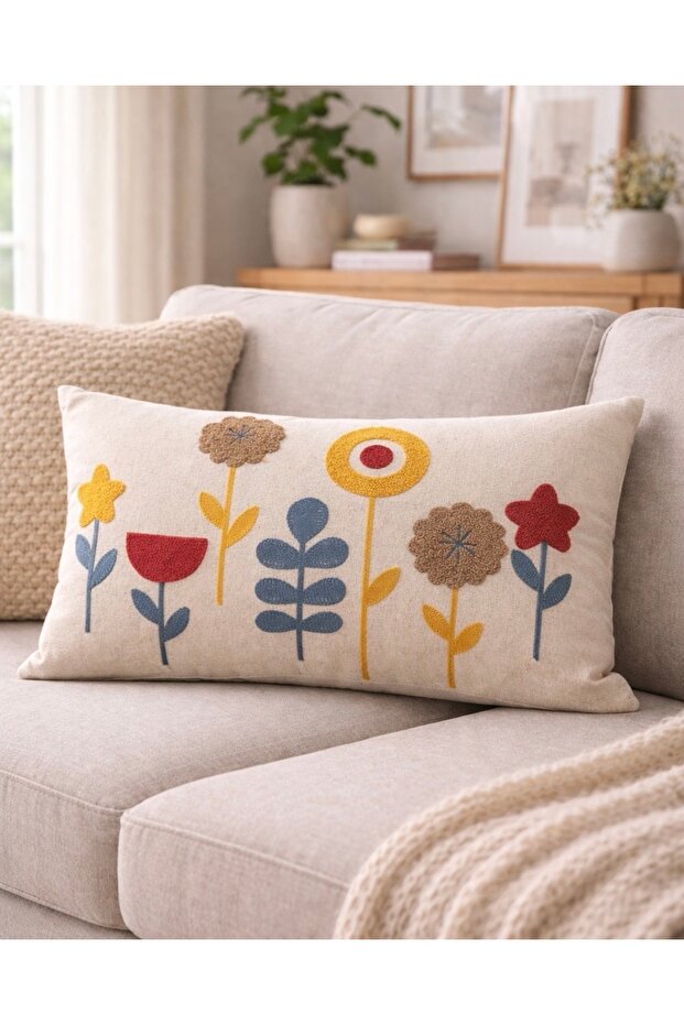 Punch Processing Rectangular Linen Throw Pillow Cover - 1