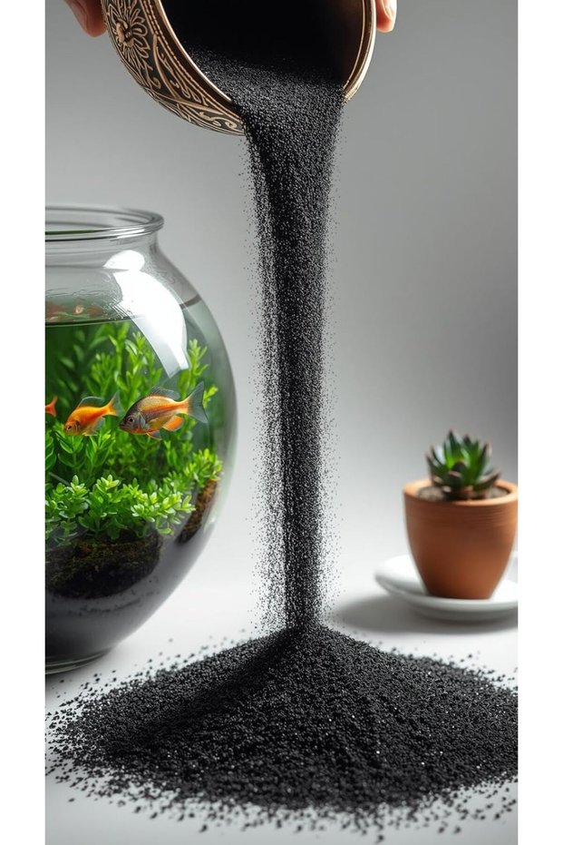 ™ Super Naturals Black Sand Aquarium Substrate for Fish Tank, Plant Soil for Pot Decoration