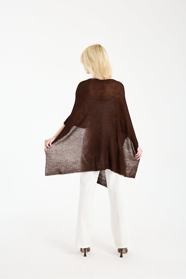 Kadın Triko Kumaş Panço - 3