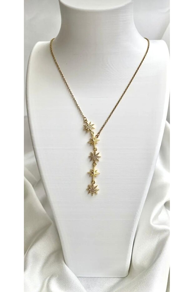 Pusula Yıldız Desen Kolye - 1