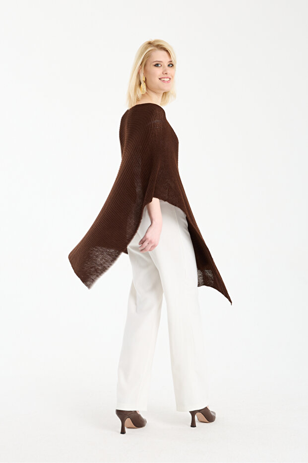 Kadın Triko Kumaş Panço - 2