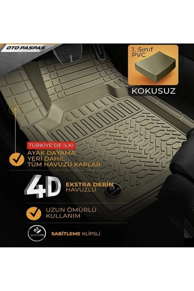 Mazda 3 4D Havuzlu Paspas Bej - 2