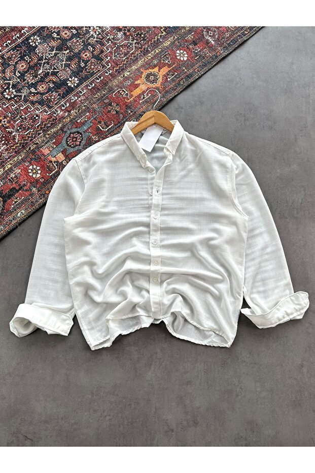 Men's Crinkle Fabric Linen Blend Regular Fit Shirt