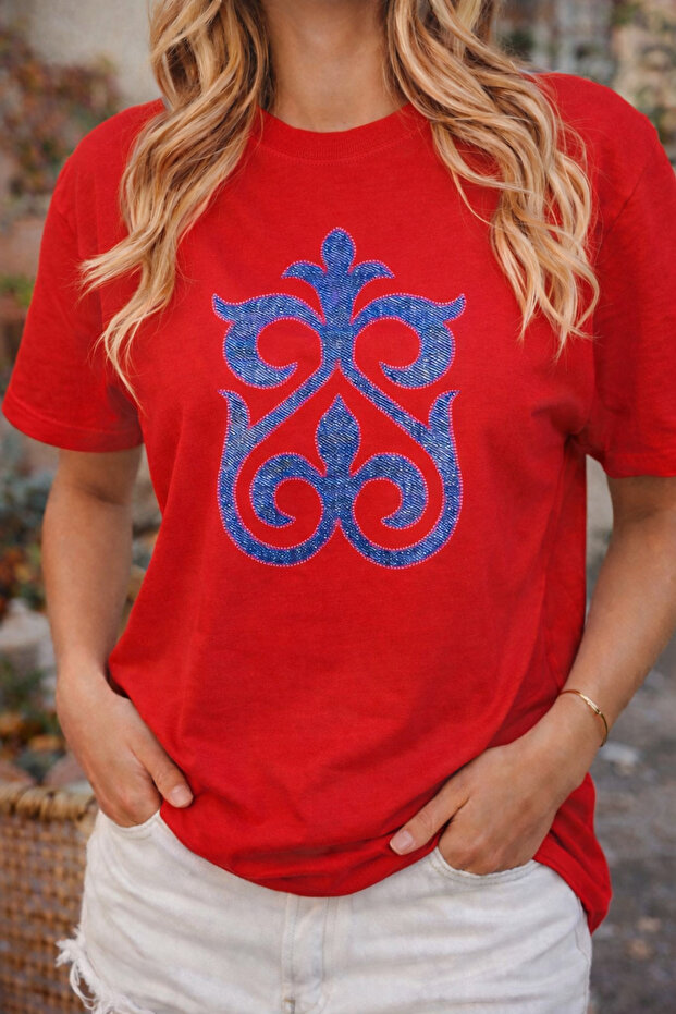 Kazakh Ornament Printed T-Shirt Oversize 100% Cotton Comfortable Casual Soft