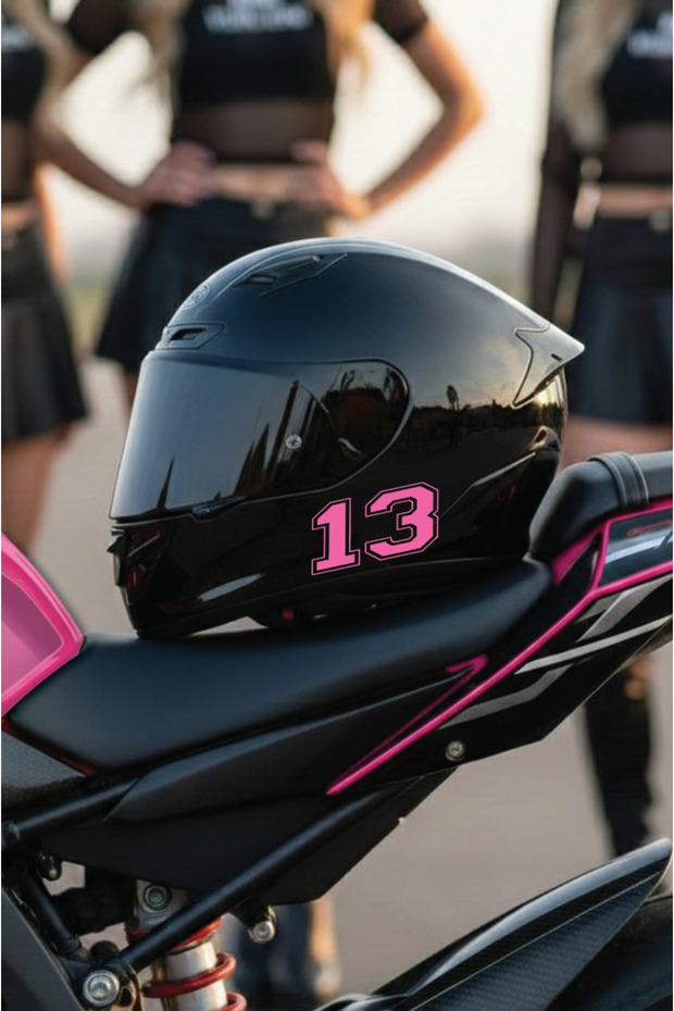 Helmet Number Sticker - City License Plate Codes - Racing Motor Lucky Number Sticker - No: 13