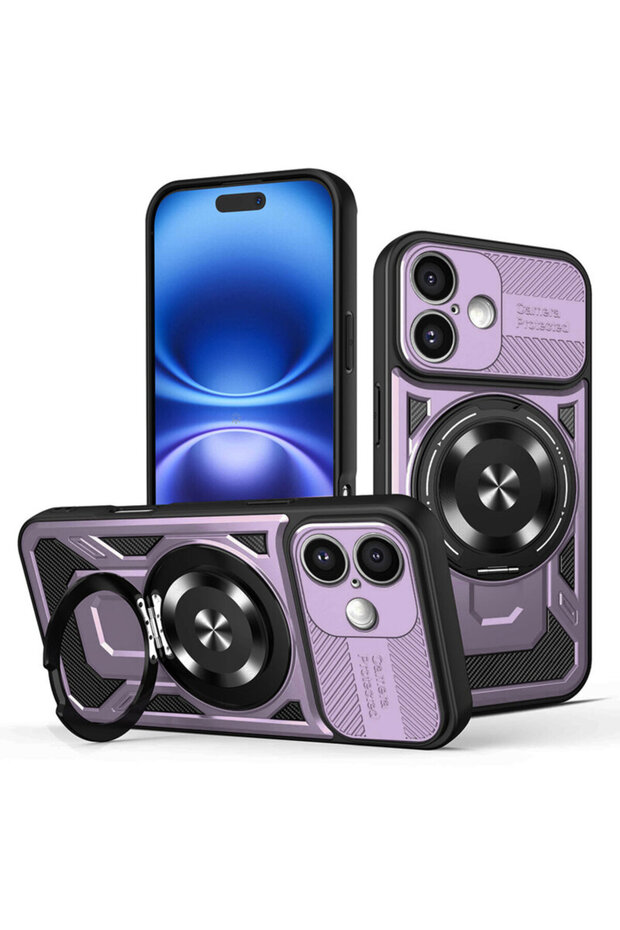 Carcasă RuggedCam pentru iPhone 16 Plus, violet