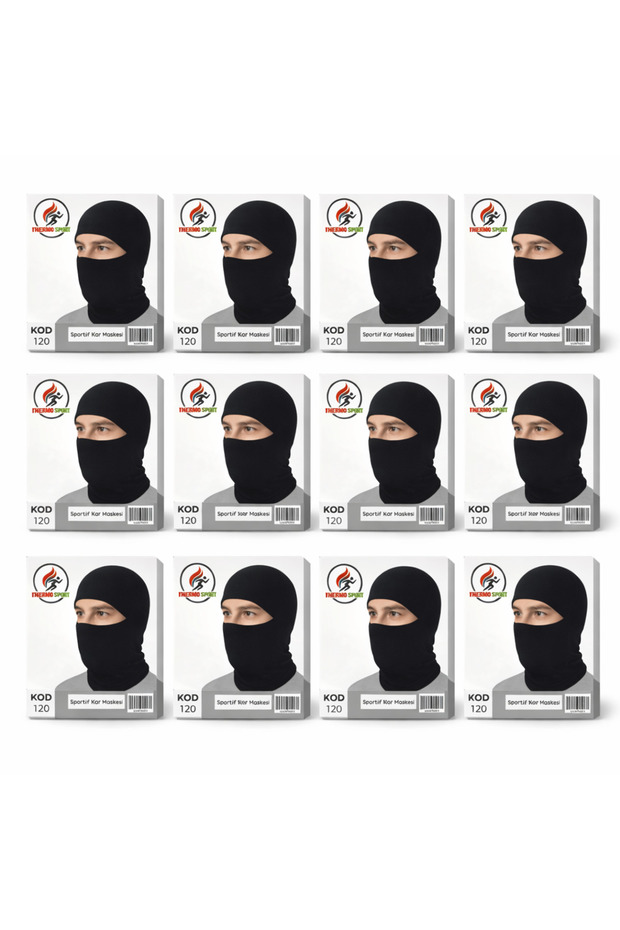 12 Pieces of Balaclava Snow Mask Suitable for under Helmet Unisex Black