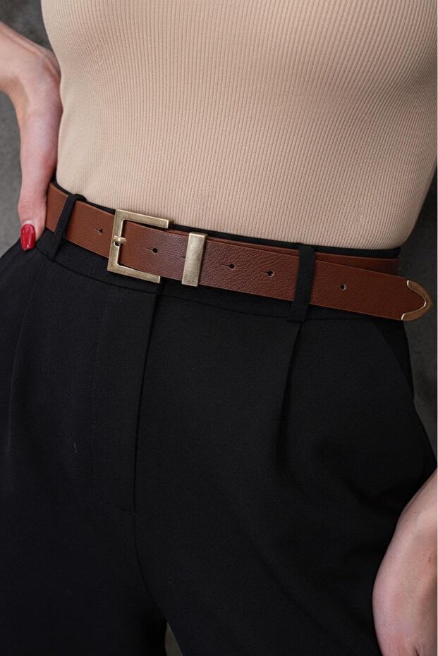 Square Buckle Women's Belt, Jacket Belt, Trouser Belt.