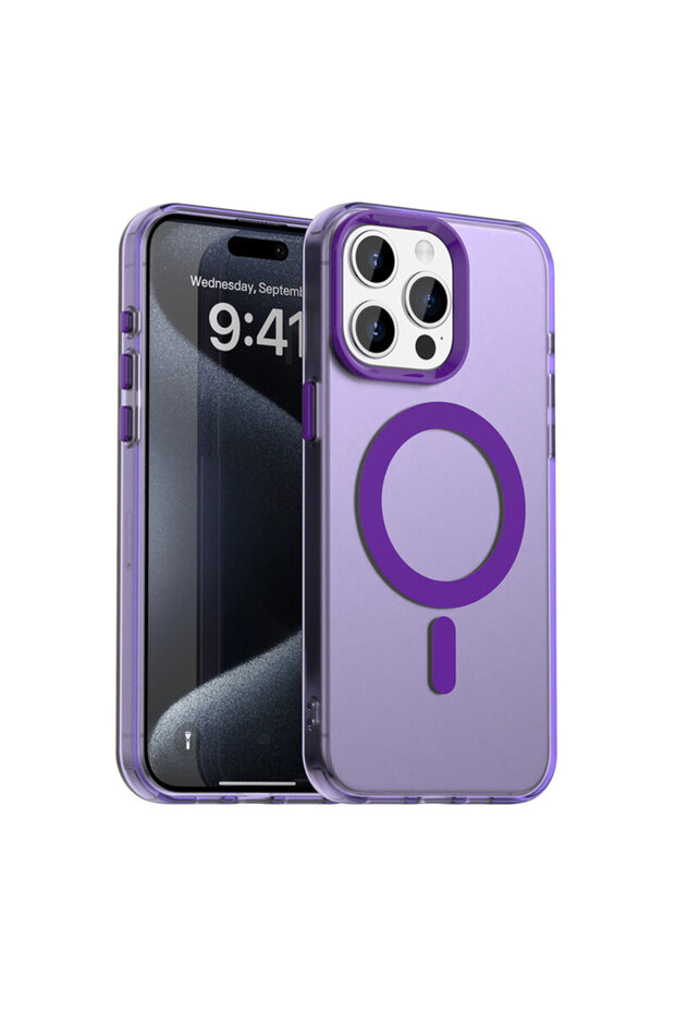Husă iPhone 15 Pro CandyCase MagSafe, violet - 1