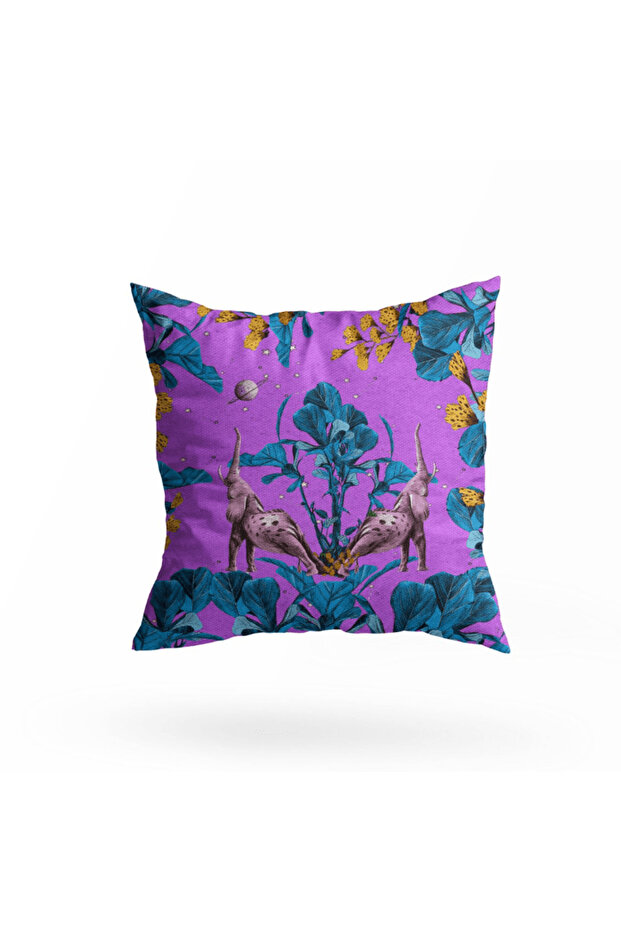 WONDERLAND Wonderland Purple Elephant Throw Pillow Cover