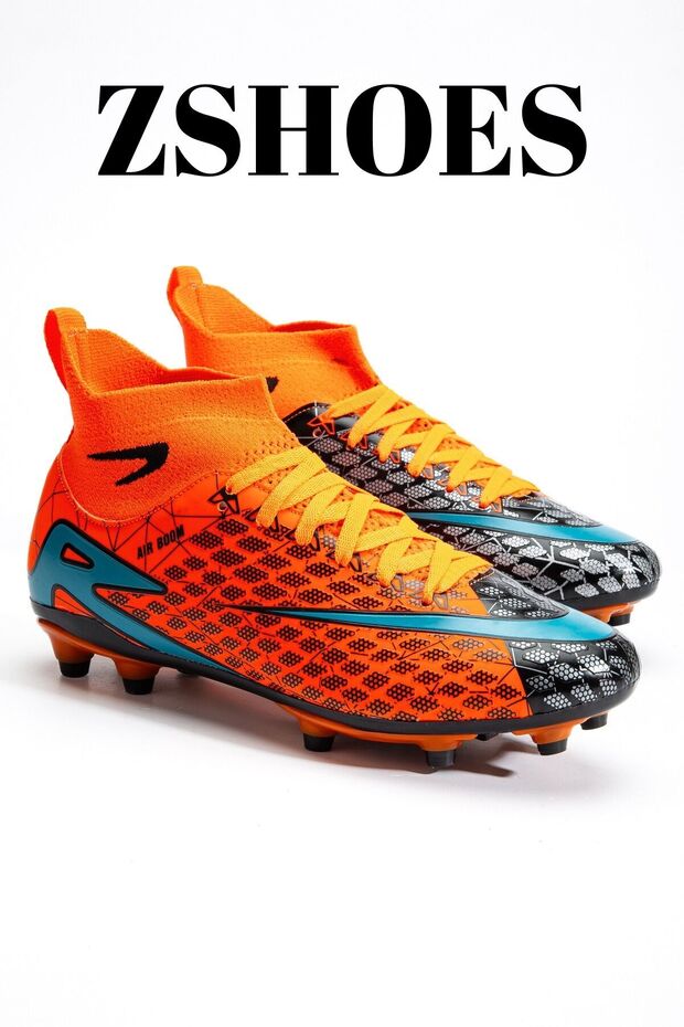 Men's Artificial Turf Football Shoes Imported Sole for Grass Fields Half Sock Style Ergonomic Foot-Fitting Flexible Structure