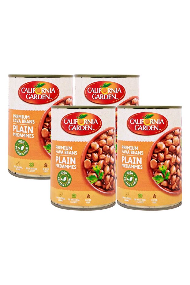 Plain Medammes Canned Premium Whole Fava Beans Brine Case (4x450g)