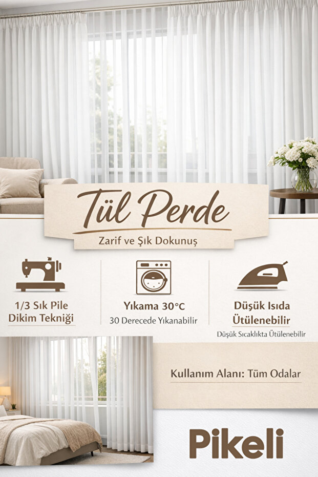 Buzul Desenli Tül Perde - 7