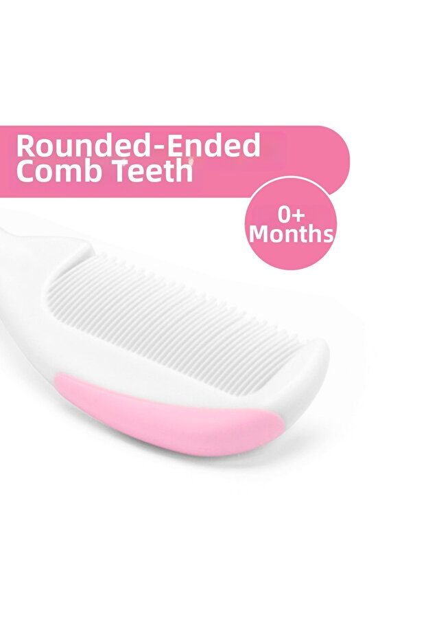 طقم فرشاة ومشط وردي - 5