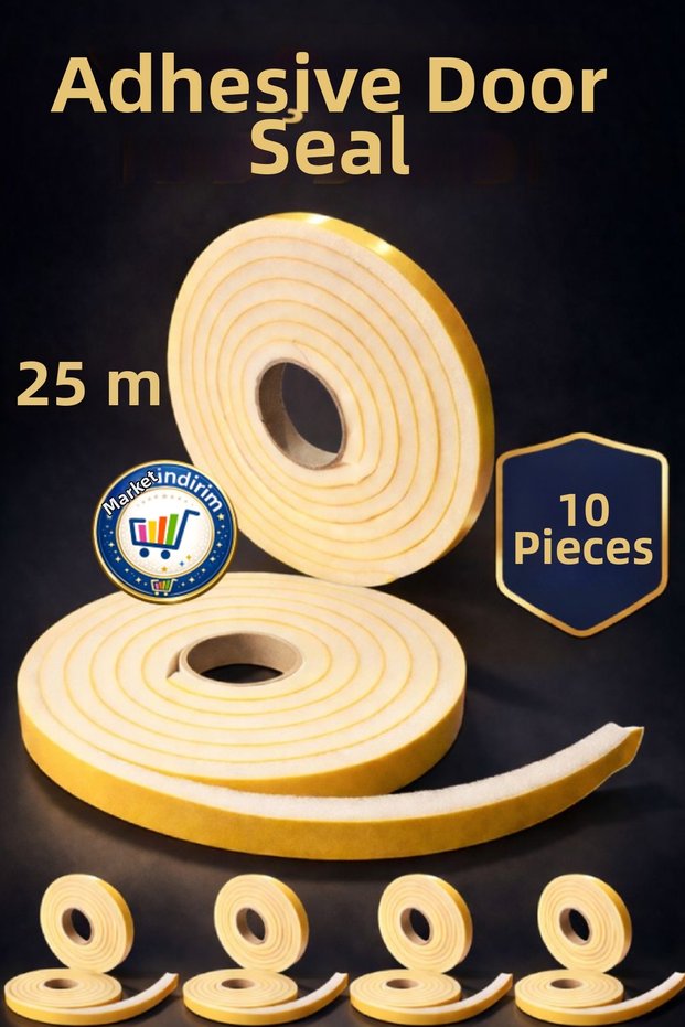 10 Pcs Adhesive Door Tape Dust Sound and Heat Insulation Sponge Energy Saving