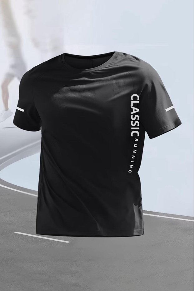 Manclassic Running Ice Silk Men's Athlete T-Shirt Breathable Quick Dry Running and Fitness T-Shirt