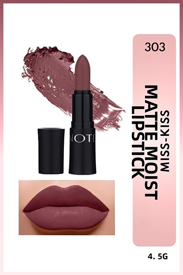 Mattemoist Lipstick Matte Finish Lipstick 303 Miss Kiss - Dark Nude