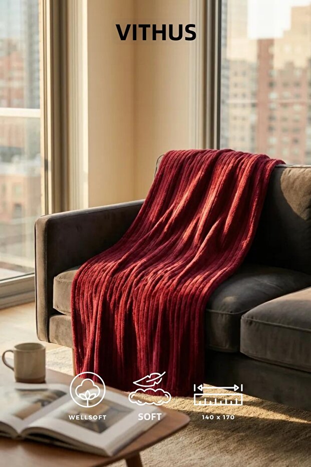 Wellsoft Tv Blanket Plush Fleece Ultra Soft Blanket 140X170 cm