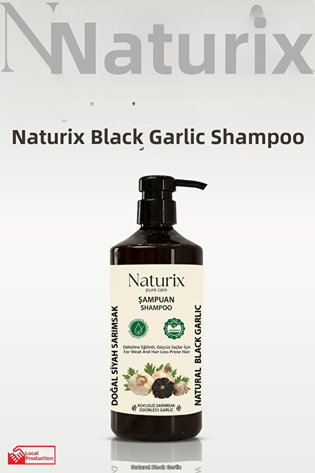Black Garlic Shampoo - Paraben, Salt, Phosphate Free Odorless & Salt Free 600ml