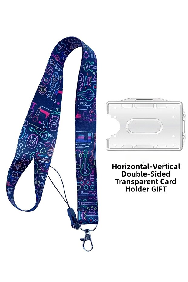 Musical Instruments Card Strap Id Card Phone Strap Horizontal Vertical Card Protector
