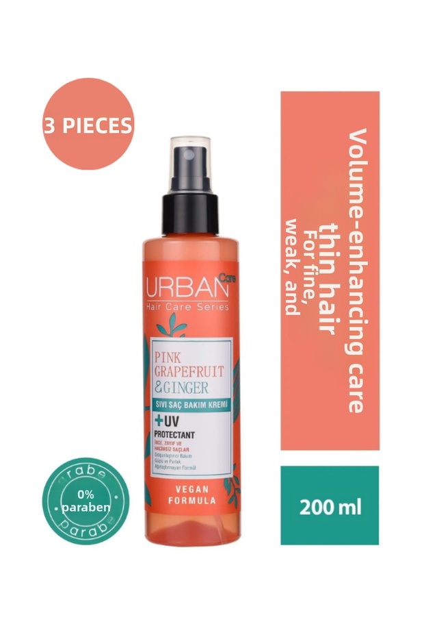 Pink Grapefruit&Ginger Volumizing Liquid Hair Care Cream 200ml X3 Pcs