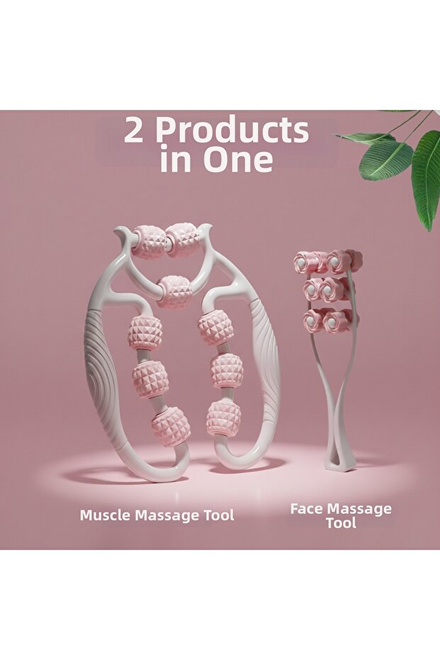 Massage Tool with Wheels Adjustable Leg Arm Neck & Face and Chin Face Shaper
