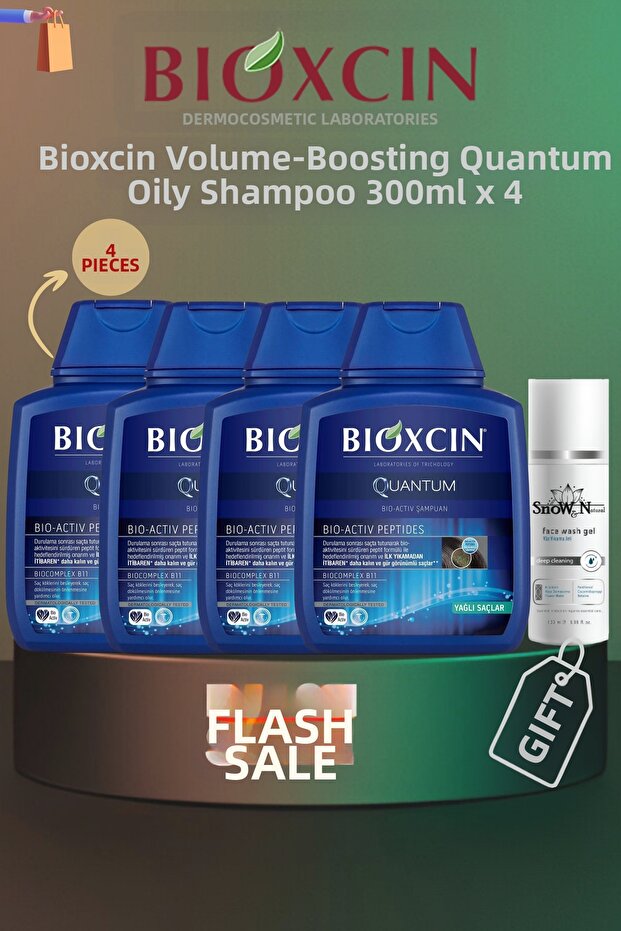 Quantum Oil Shampoo - Filling, 300ml X 4 Pcs + 1 Pcs 100ml Gel Gift